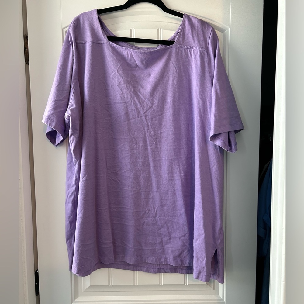 Roaman’s 2X Women’s Cotton Short Sleeve Tee